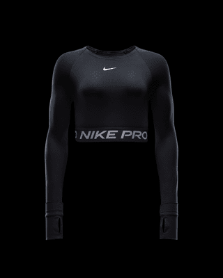 Nike Pro Women's Dri-FIT Cropped Long-Sleeve Top. Nike RO